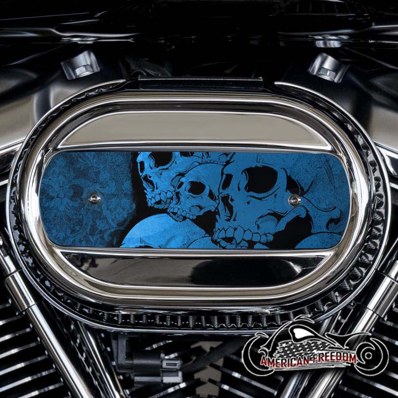 Harley Davidson M8 Ventilator Insert - Blue Skull Pile 1